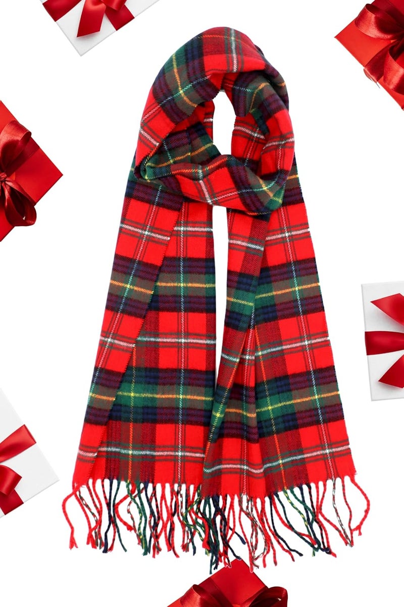 Achillea Scottish Tartan Plaid Scarf - Warm Cashmere Feel Winter Scarf, Scarves for Holiday, Christmas & Daily Wear - Image 4